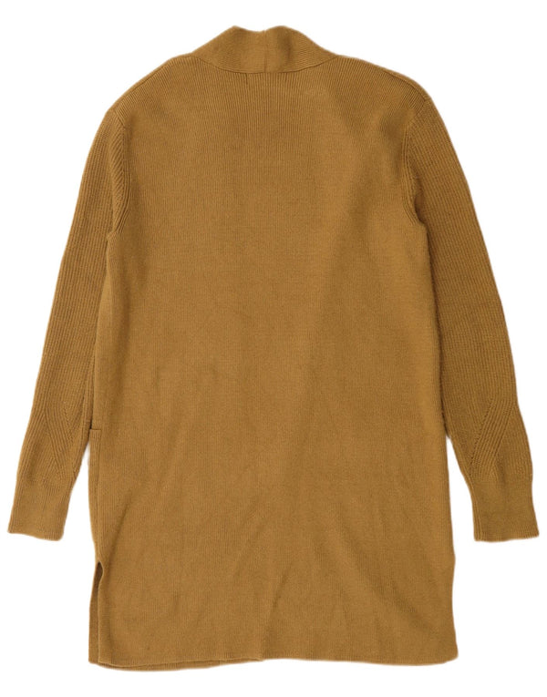 Marks & Spencer Womens Longline Open Cardigan Sweater UK 12 Medium Brown