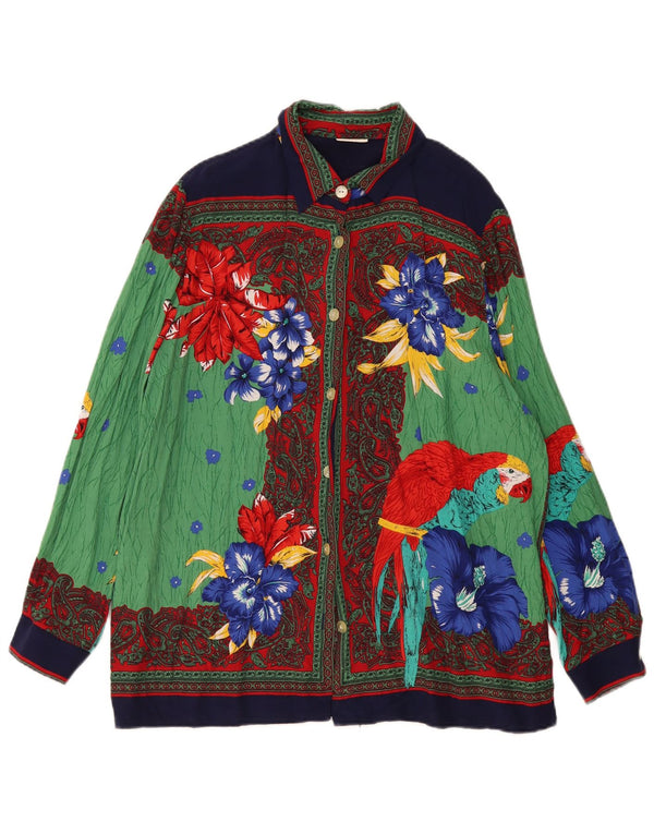 Vintage Womens Shirt Blouse UK 16 Large Multicoloured Floral
