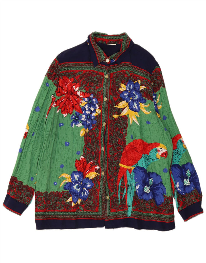 Vintage Womens Shirt Blouse UK 16 Large Multicoloured Floral