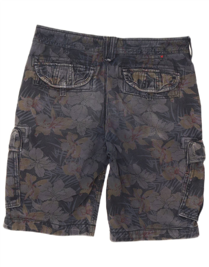 Fat Face Mens Cargo Shorts W34 Large Navy Blue Floral Cotton
