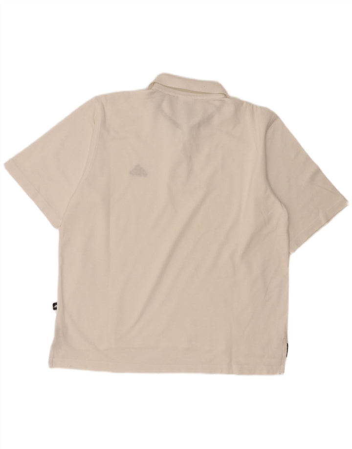 Adidas Mens Polo Shirt Large White Cotton