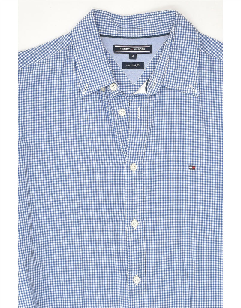 TOMMY HILFIGER Mens New York Fit Shirt Medium Blue Gingham Cotton | Vintage Tommy Hilfiger | Thrift | Second-Hand Tommy Hilfiger | Used Clothing | Messina Hembry 