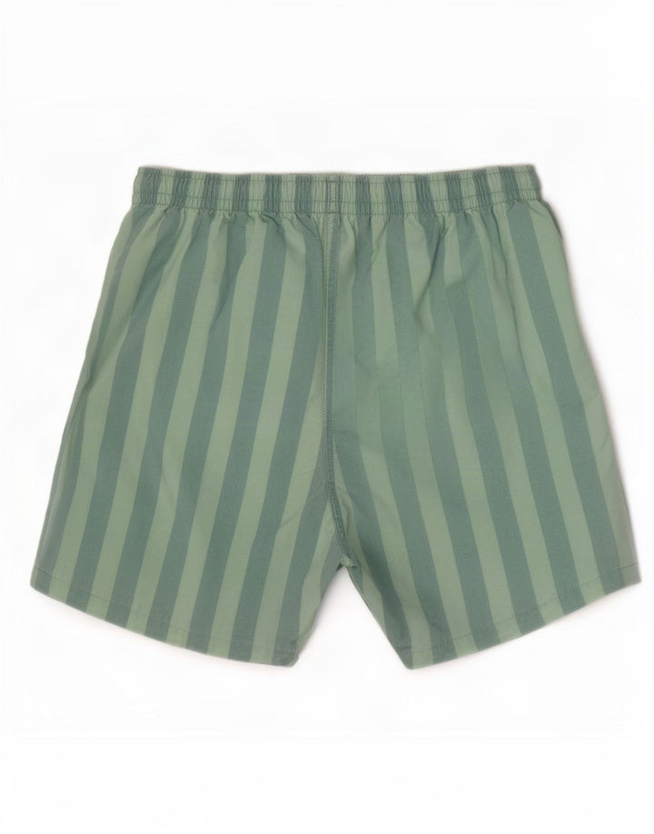 Zara Mens Swimming Shorts Medium Green Striped Polyester