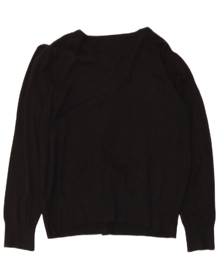 Marks & Spencer Womens Cardigan Sweater UK 14 Medium Black Viscose