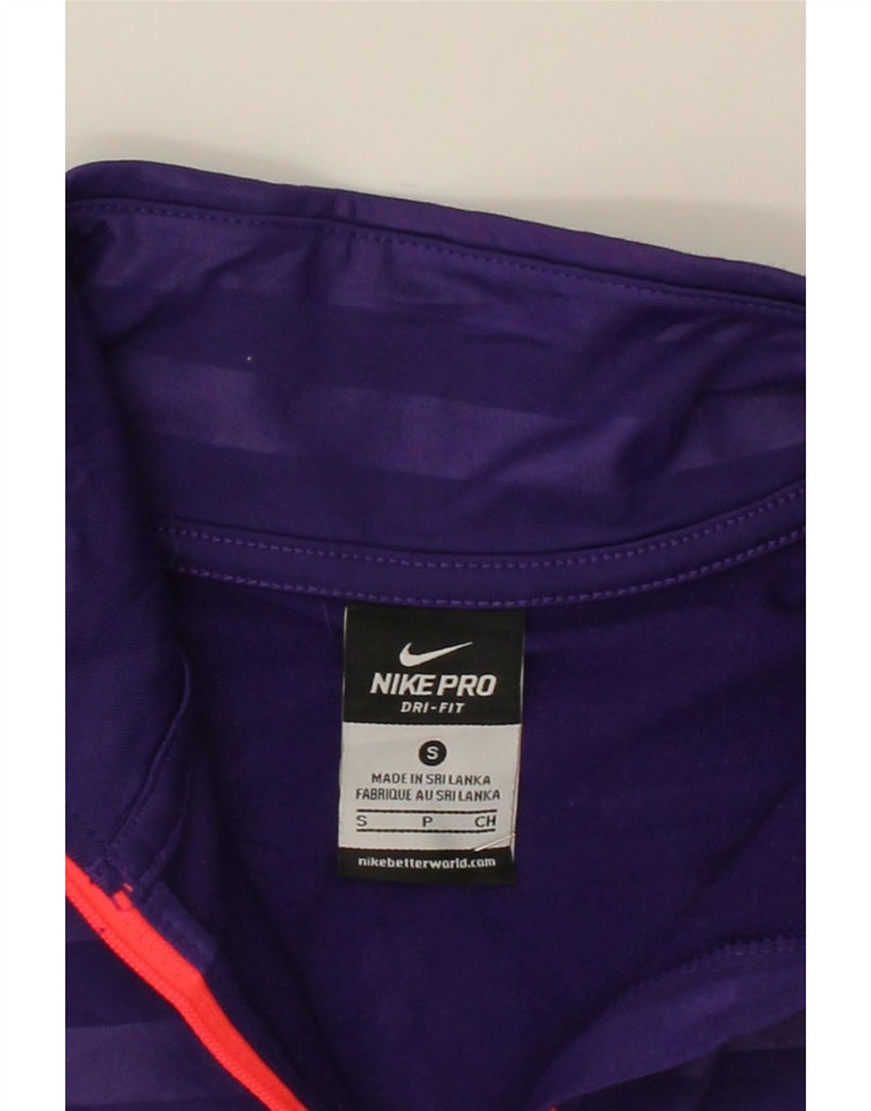 NIKE Womens Dri Fit Pullover Tracksuit Top UK 10 Small Purple Striped Vintage Nike and Second-Hand Nike from Messina Hembry 