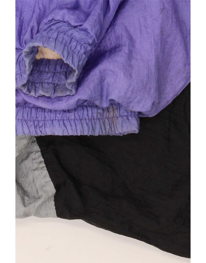 Vintage Mens Full Tracksuit Large  Purple Colourblock Polyamide
