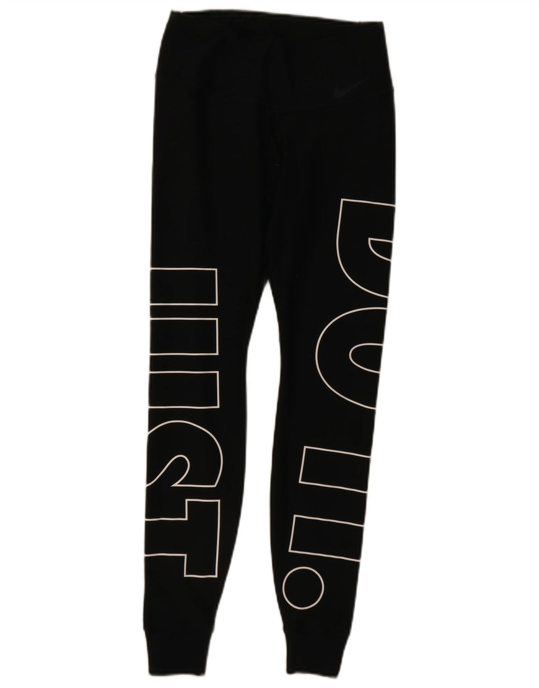 Nike Womens Dri Fit Graphic Leggings UK 6 XS Black Polyester