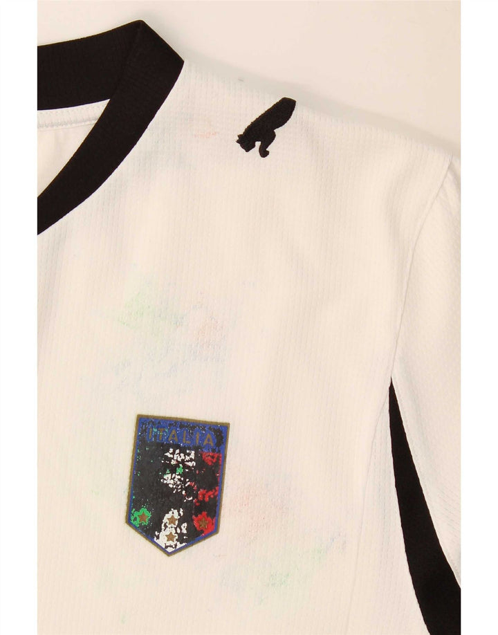 Puma Boys T-Shirt Top 13-14 Years White Colourblock