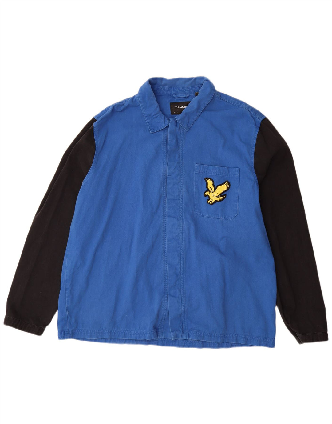 Lyle & Scott Mens Bomber Jacket UK 44 2XL Blue Colourblock Cotton