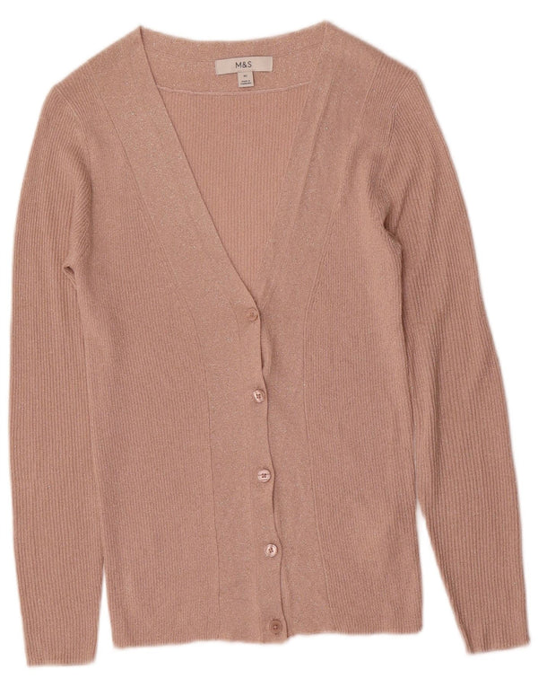 Marks & Spencer Womens Cardigan Sweater UK 6 XS Pink Viscose