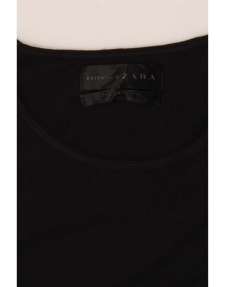 Zara Womens T-Shirt Top UK 14 Medium Black