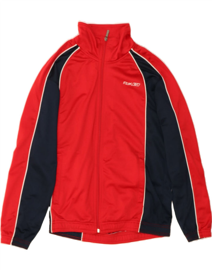 REEBOK Mens Tracksuit Top Jacket XS Red Colourblock Polyester Vintage Reebok and Second-Hand Reebok from Messina Hembry 