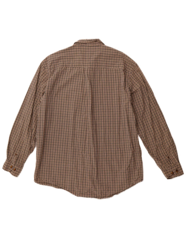 EDDIE BAUER Mens Shirt Medium Brown Check Cotton