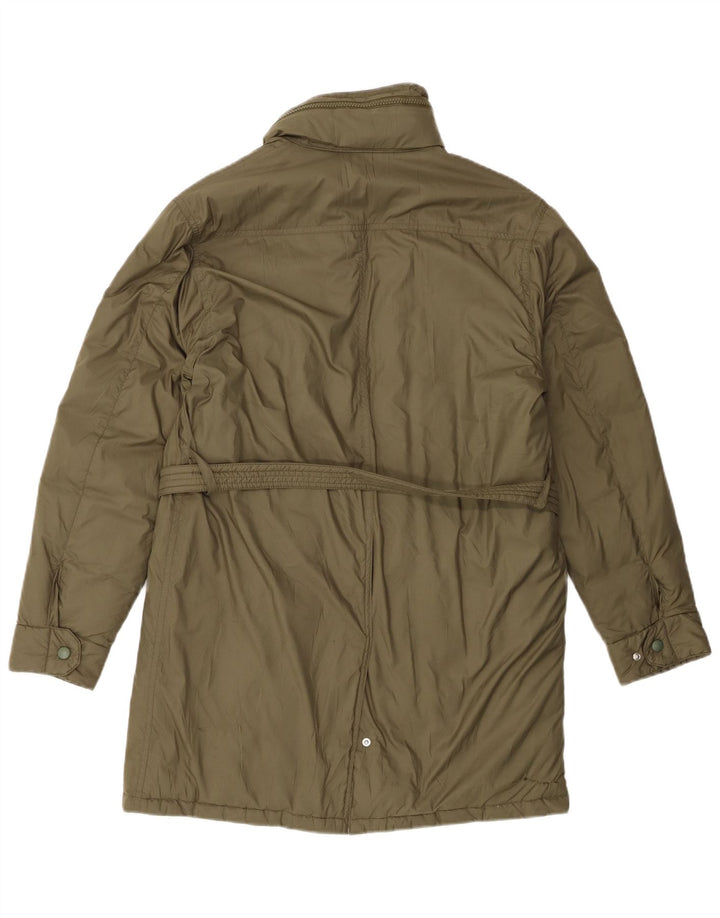 ALBERTO ASPESI Womens Hooded Padded Coat UK 14 Medium Khaki Polyester