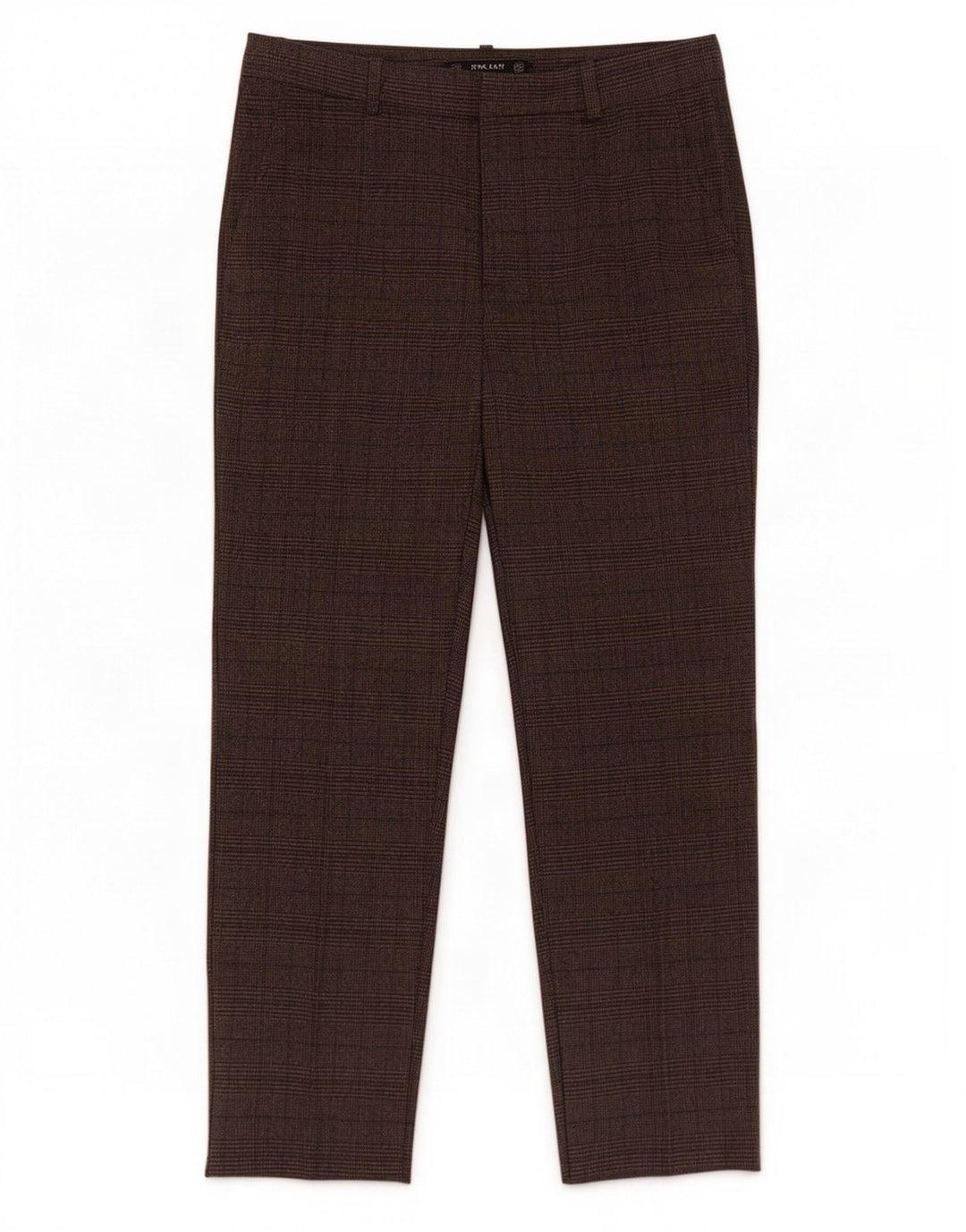 Zara Womens Cropped Trousers Medium W28 L25 Brown Plaid Polyester