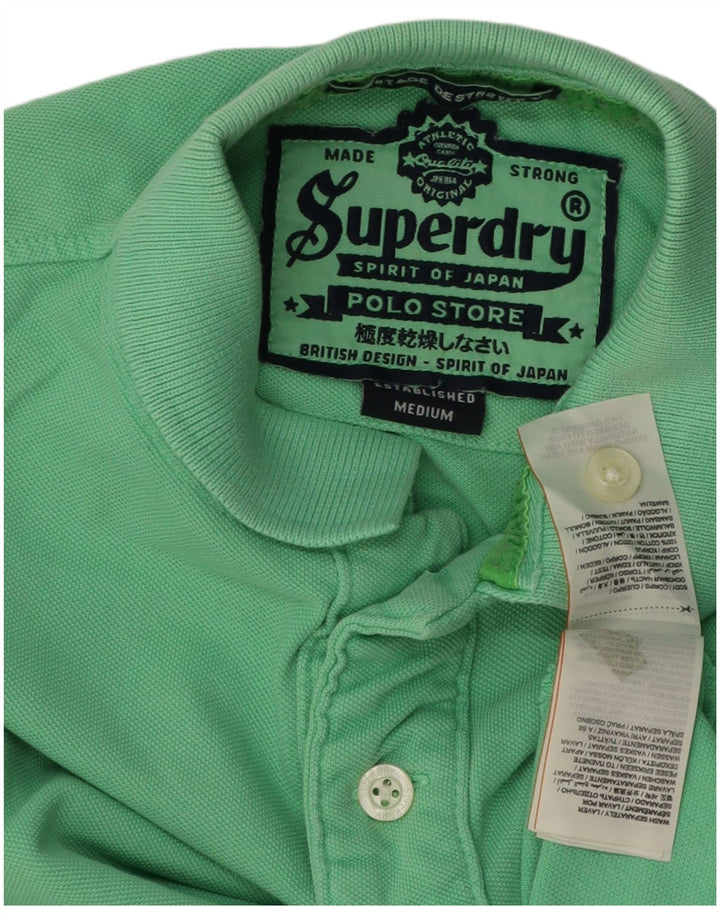 Superdry Mens Rugby Polo Shirt Medium Green Cotton