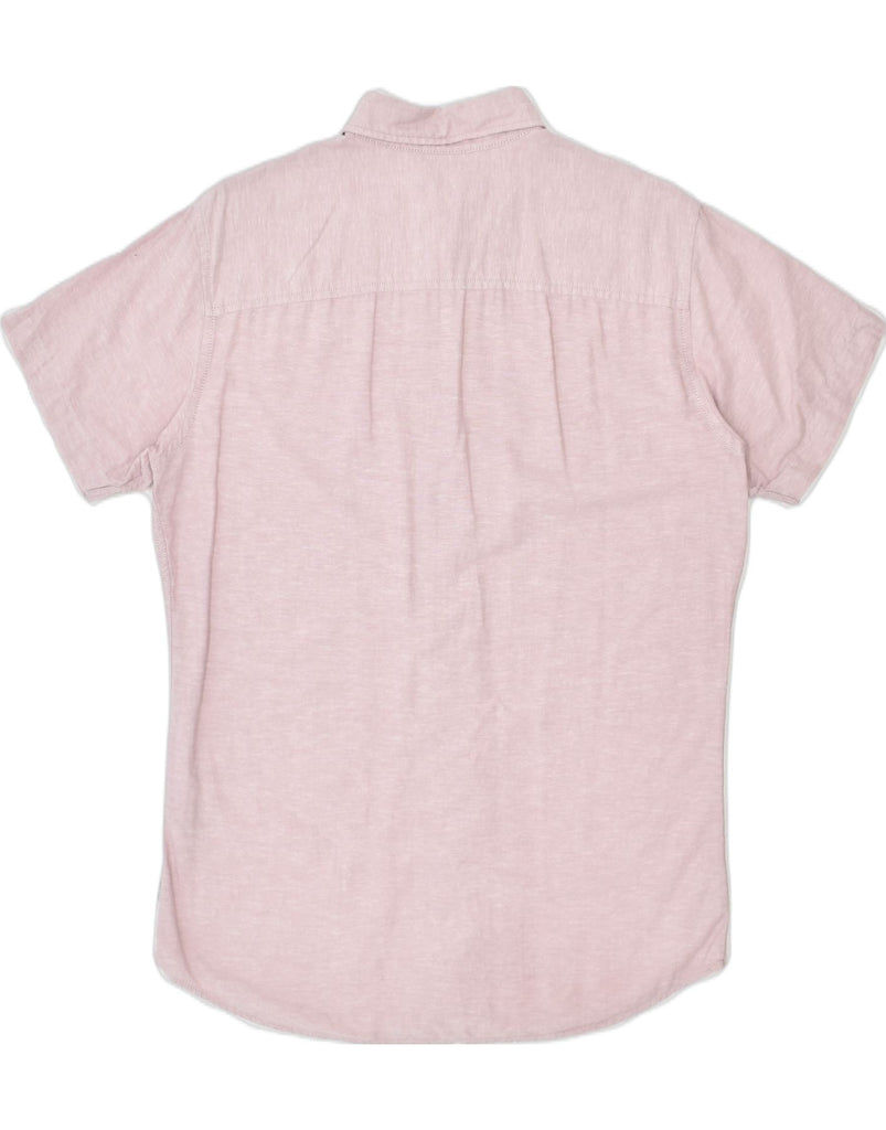 JACK & JONES Mens Short Sleeve Shirt Small Pink Cotton | Vintage | Thrift | Second-Hand | Used Clothing | Messina Hembry 