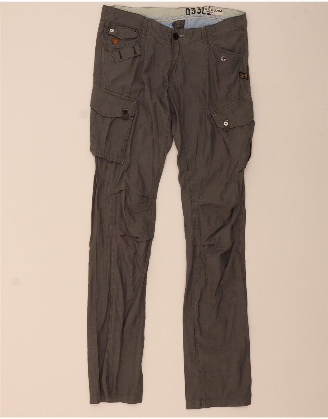 G-STAR Womens Straight Cargo Trousers W28 L34 Grey