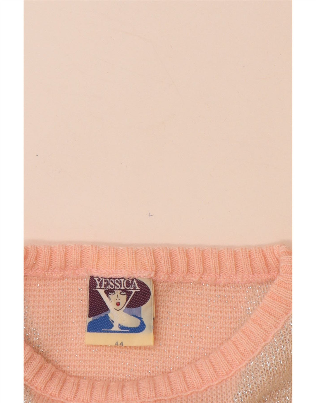 YESSICA Womens Boat Neck Jumper Sweater EU 44 XL Pink Chevron Acrylic