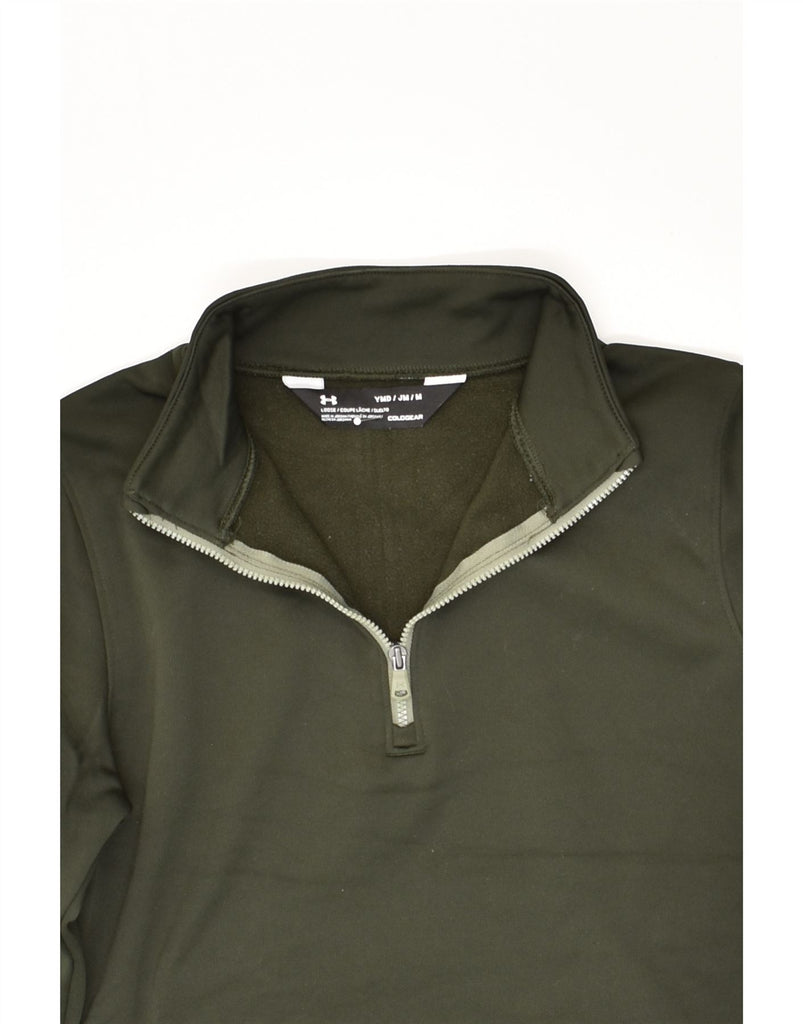 UNDER ARMOUR Boys Zip Neck Sweatshirt Jumper 10-11 Years Medium Green | Vintage Under Armour | Thrift | Second-Hand Under Armour | Used Clothing | Messina Hembry 