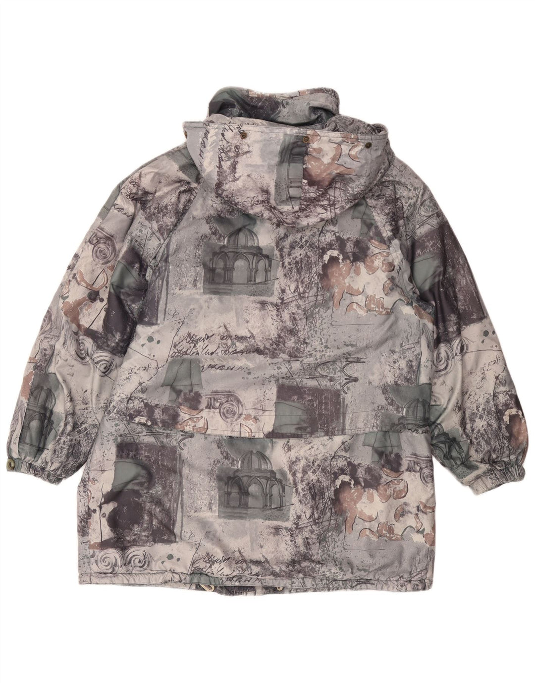 FUCHS & SCHMITT Womens Loose Fit Rain Jacket UK 16 Large  Grey Patchwork