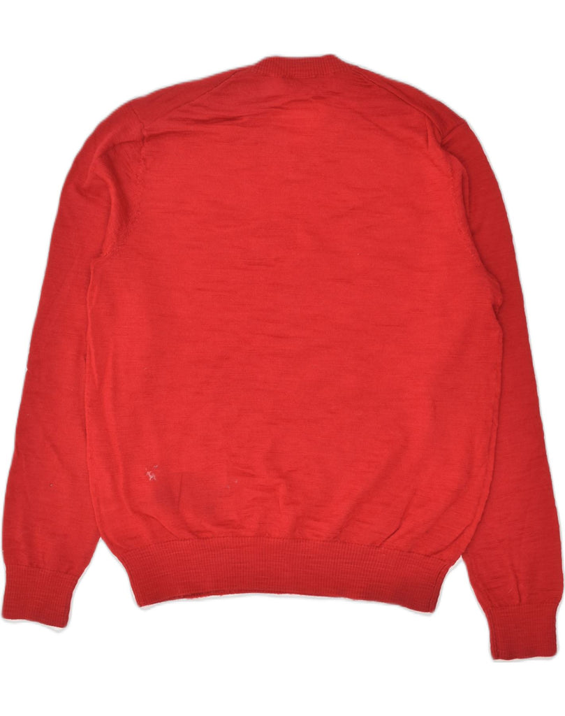 GAP Mens V-Neck Jumper Sweater Medium Red Merino Wool | Vintage Gap | Thrift | Second-Hand Gap | Used Clothing | Messina Hembry 