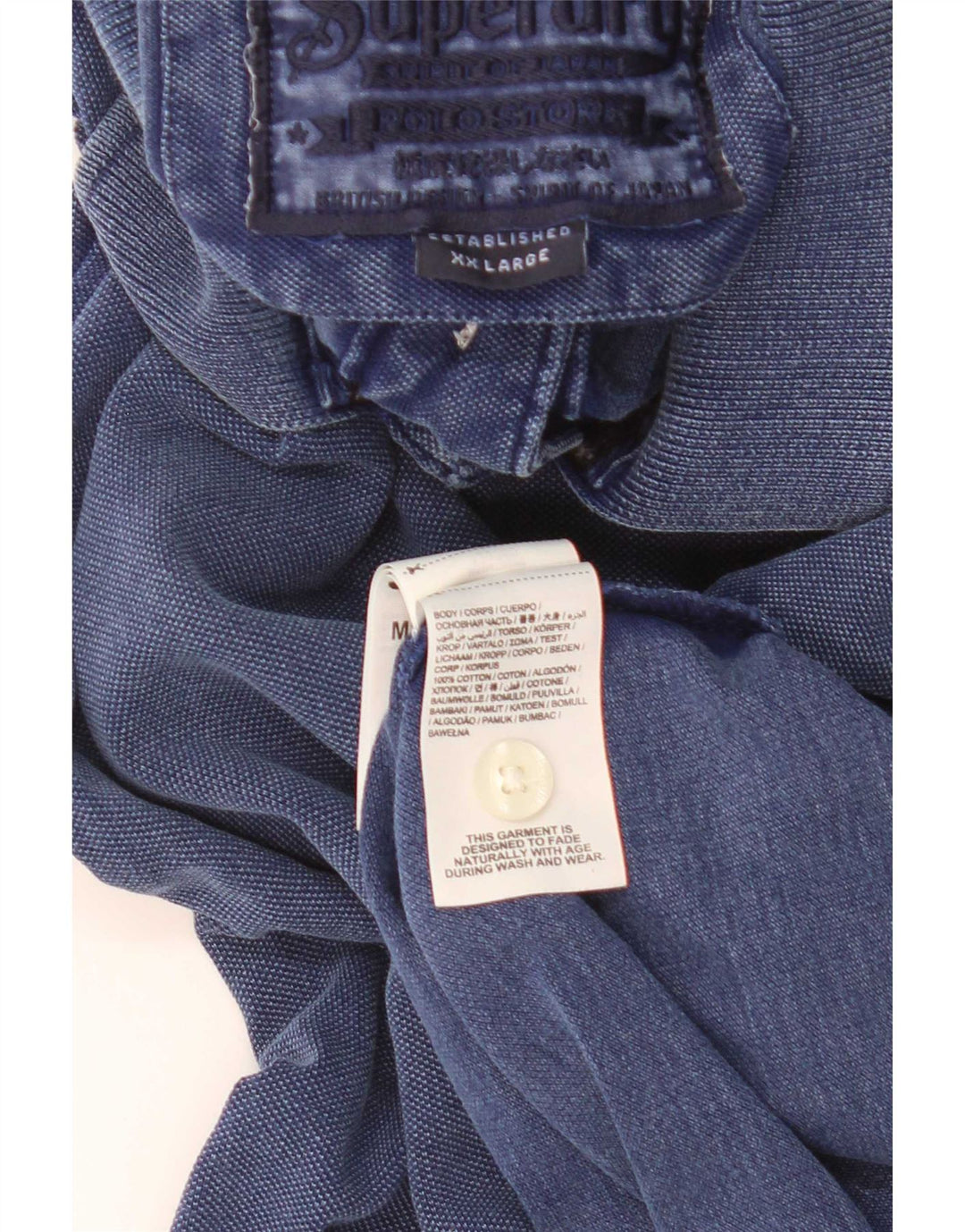 Superdry Mens Polo Shirt 2XL Blue Cotton