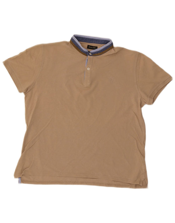Massimo Dutti Mens Casual Fit Polo Shirt Large Beige