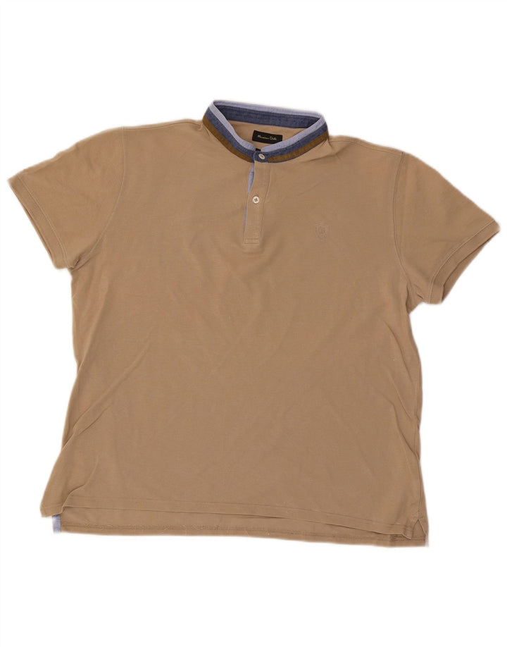 Massimo Dutti Mens Casual Fit Polo Shirt Large Beige