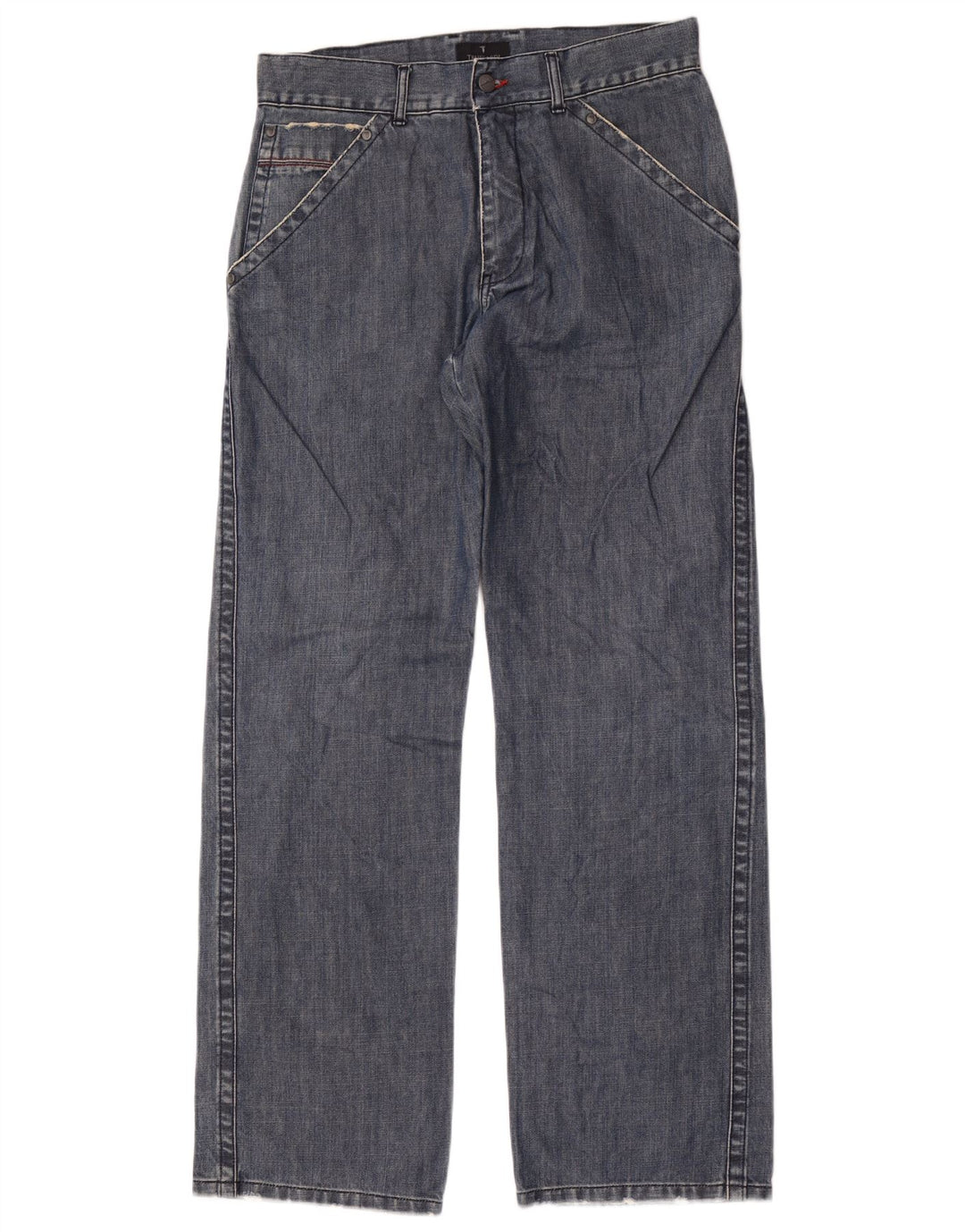 Trussardi Mens Straight Jeans IT 48 Medium W32 L34 Blue Cotton