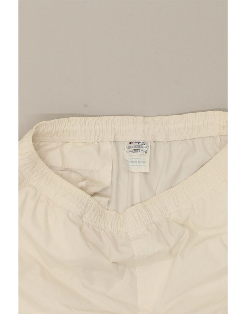 CHAMPION Womens Sport Shorts UK 20 2XL White Cotton | Vintage Champion | Thrift | Second-Hand Champion | Used Clothing | Messina Hembry 