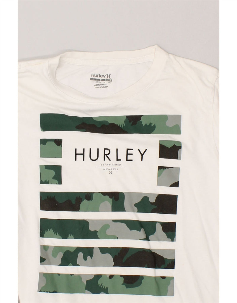 HURLEY Boys Graphic Top Long Sleeve 12-13 Years Large  White Cotton | Vintage Hurley | Thrift | Second-Hand Hurley | Used Clothing | Messina Hembry 