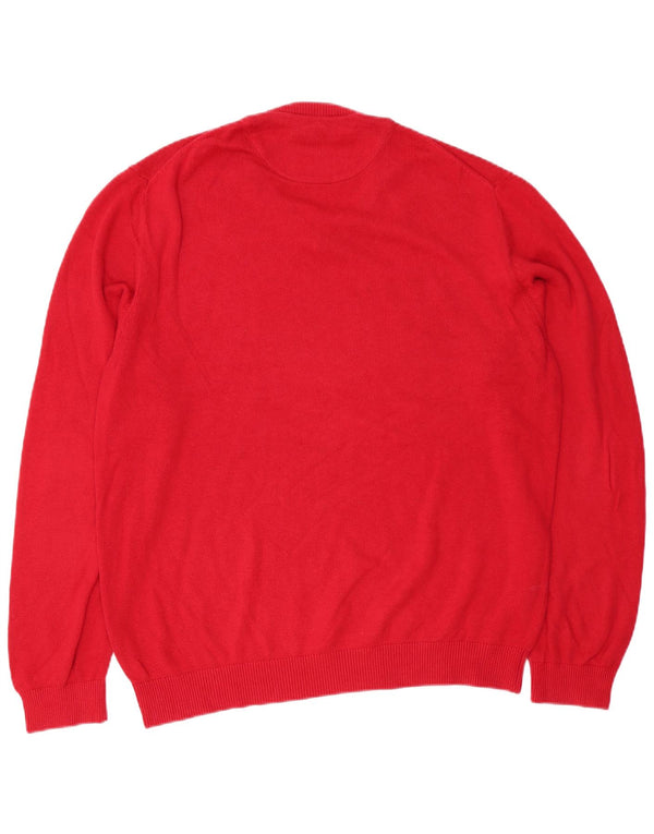 Crew Clothing Mens V-Neck Jumper Sweater XL Red Cotton
