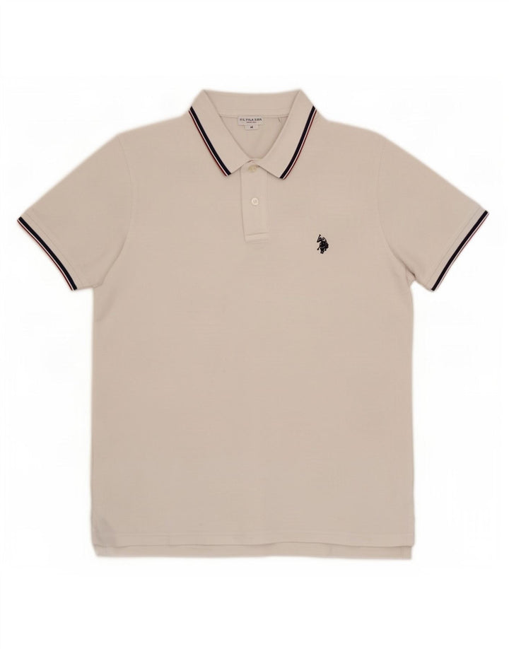 U.S. Polo Assn. Mens Polo Shirt Medium White Cotton