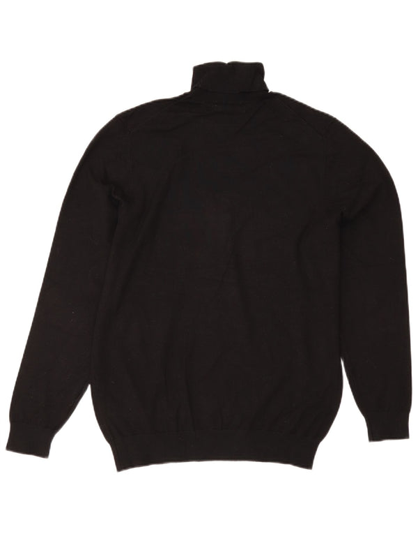 Zara Mens Roll Neck Jumper Sweater Medium Black