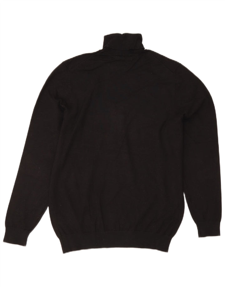 Zara Mens Roll Neck Jumper Sweater Medium Black
