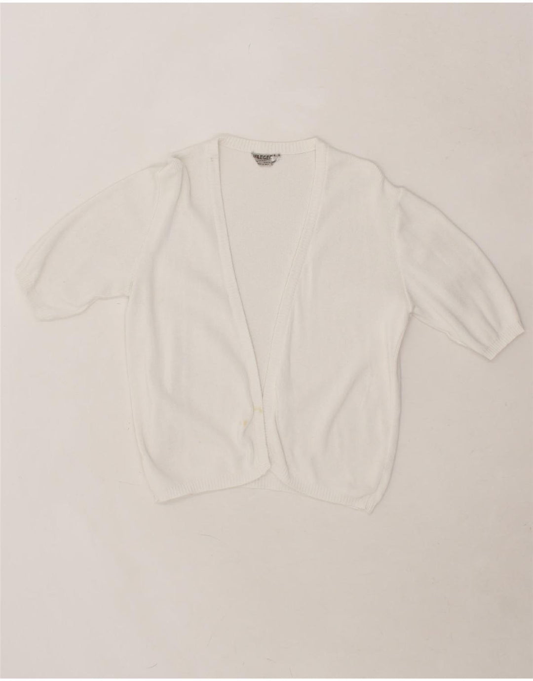 JAEGER Womens Short Sleeve Cardigan Sweater EU 36 Small White Vintage Jaeger and Second-Hand Jaeger from Messina Hembry 