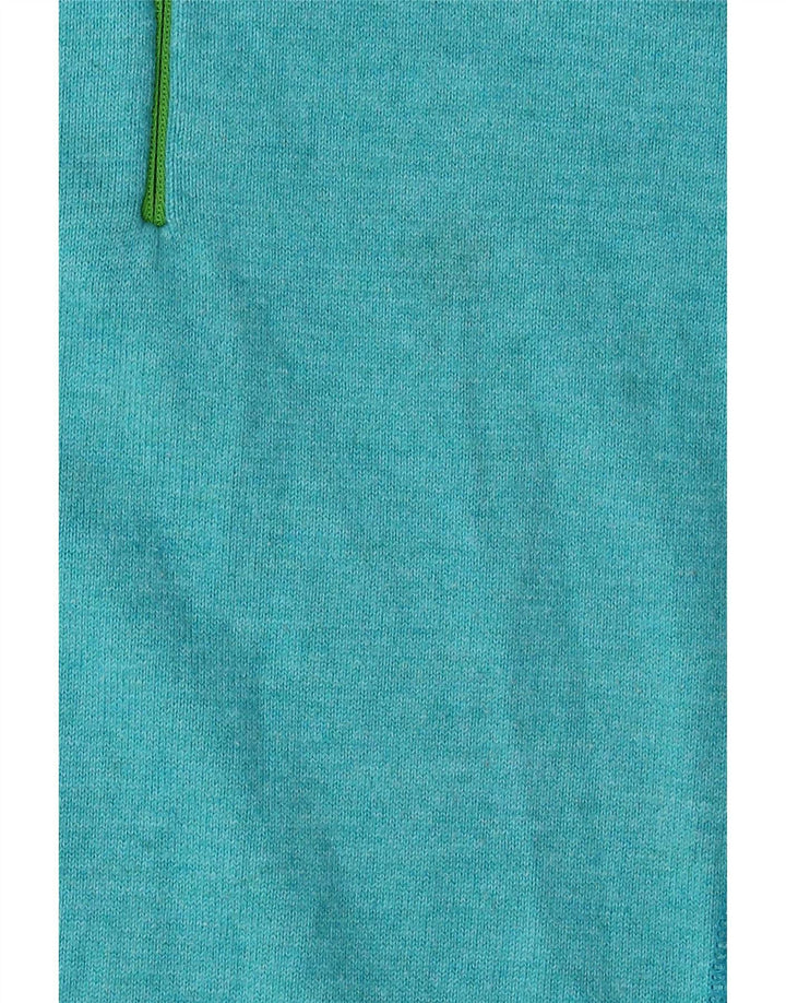 Eddie Bauer Womens Zip Neck Jumper Sweater UK 18 XL Blue Polyester