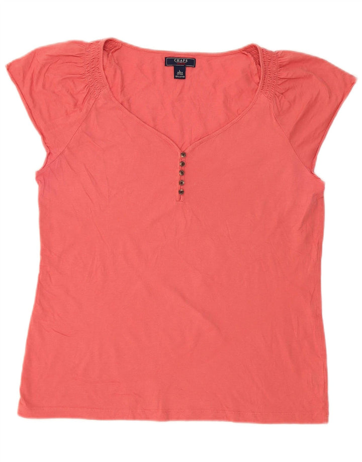 Chaps Womens Blouse Top UK 14 Large Pink Cotton