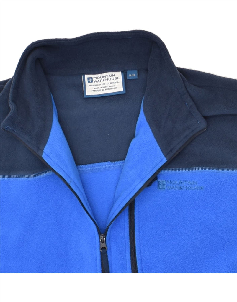 MOUNTAIN WAREHOUSE Mens Zip Neck Fleece Jumper XL Blue Colourblock | Vintage Mountain Warehouse | Thrift | Second-Hand Mountain Warehouse | Used Clothing | Messina Hembry 