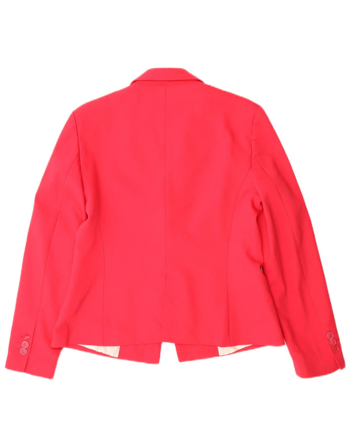 Zara Womens 1 Button Blazer Jacket UK 14 Large Pink Polyester