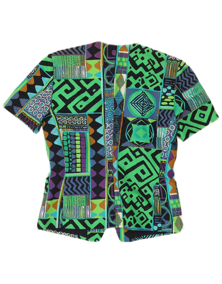 Vintage Womens 3 Button Blazer Jacket IT 42 Medium Multicoloured Geometric