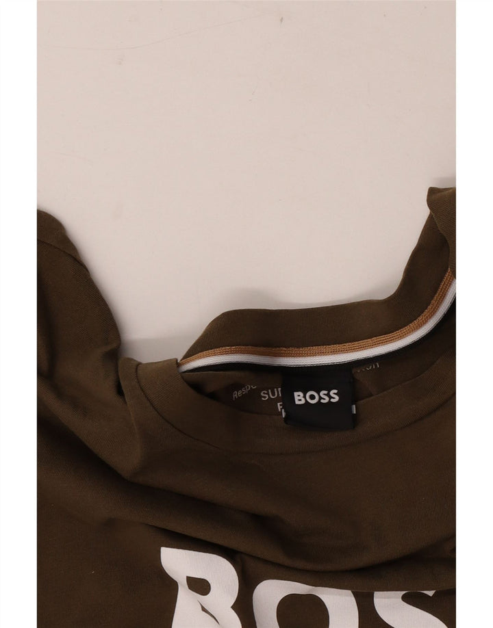 Hugo Boss Mens Graphic T-Shirt Top Medium Khaki