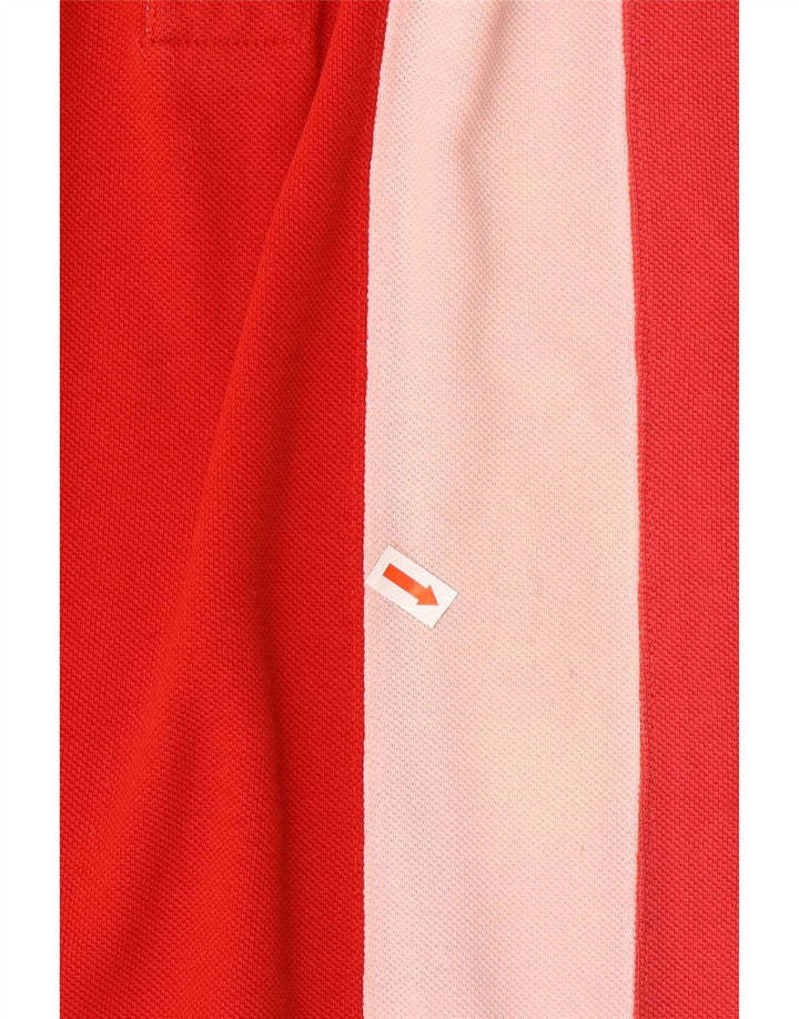 TOMMY HILFIGER Mens Polo Shirt Medium Red Striped Cotton Vintage Tommy Hilfiger and Second-Hand Tommy Hilfiger from Messina Hembry 