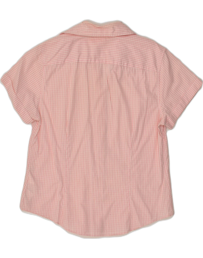 DANIEL HECHTER Womens Short Sleeve Shirt UK 14 Large Pink Gingham Cotton | Vintage Daniel Hechter | Thrift | Second-Hand Daniel Hechter | Used Clothing | Messina Hembry 