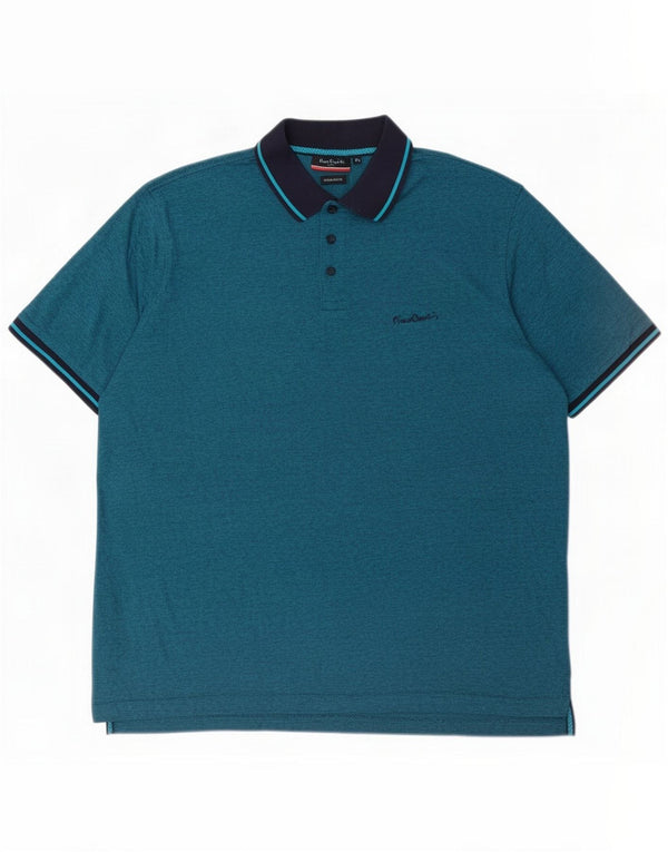 Pierre Cardin Mens Regular Fit Polo Shirt 3XL Blue Pinstripe Cotton