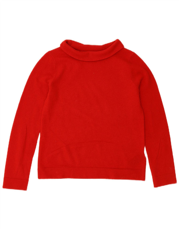 HOBBS Womens Roll Neck Jumper Sweater UK 10 Small Red Wool