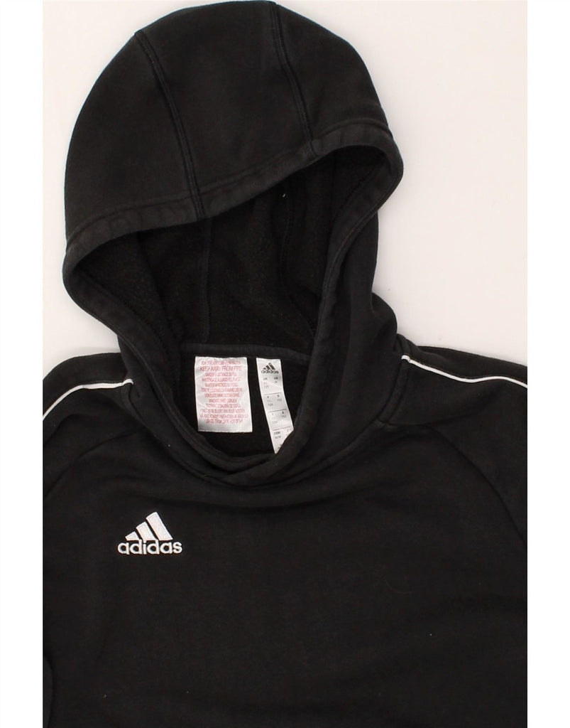 ADIDAS Boys Hoodie Jumper 11-12 Years Black Cotton | Vintage Adidas | Thrift | Second-Hand Adidas | Used Clothing | Messina Hembry 