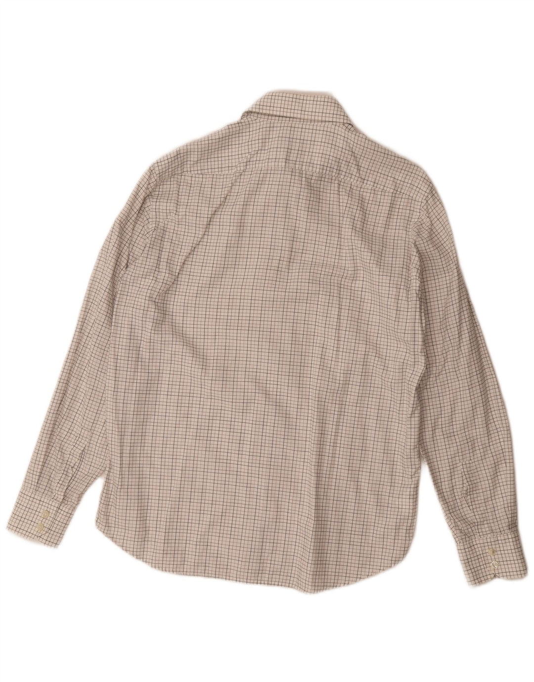 Hugo Boss Mens Shirt Size 41 16 Large White Check Cotton