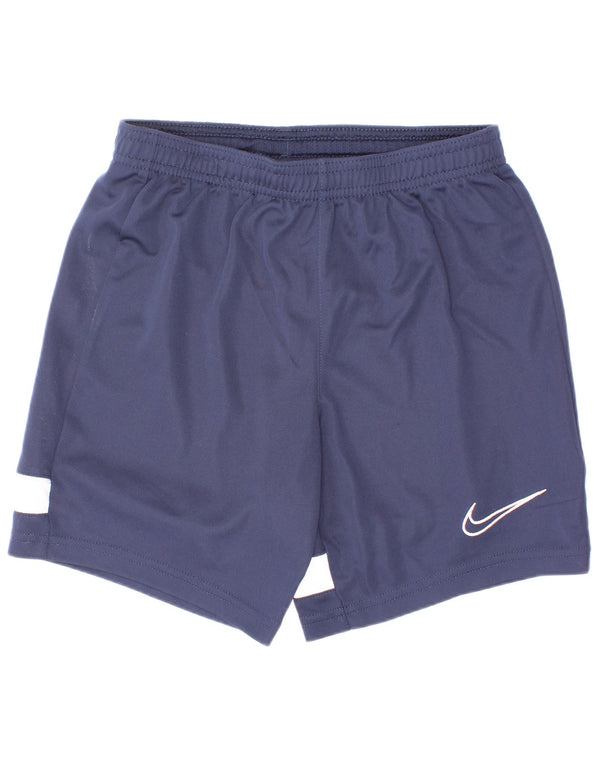 Nike Boys Dri Fit Sport Shorts 8-9 Years Small Navy Blue Colourblock